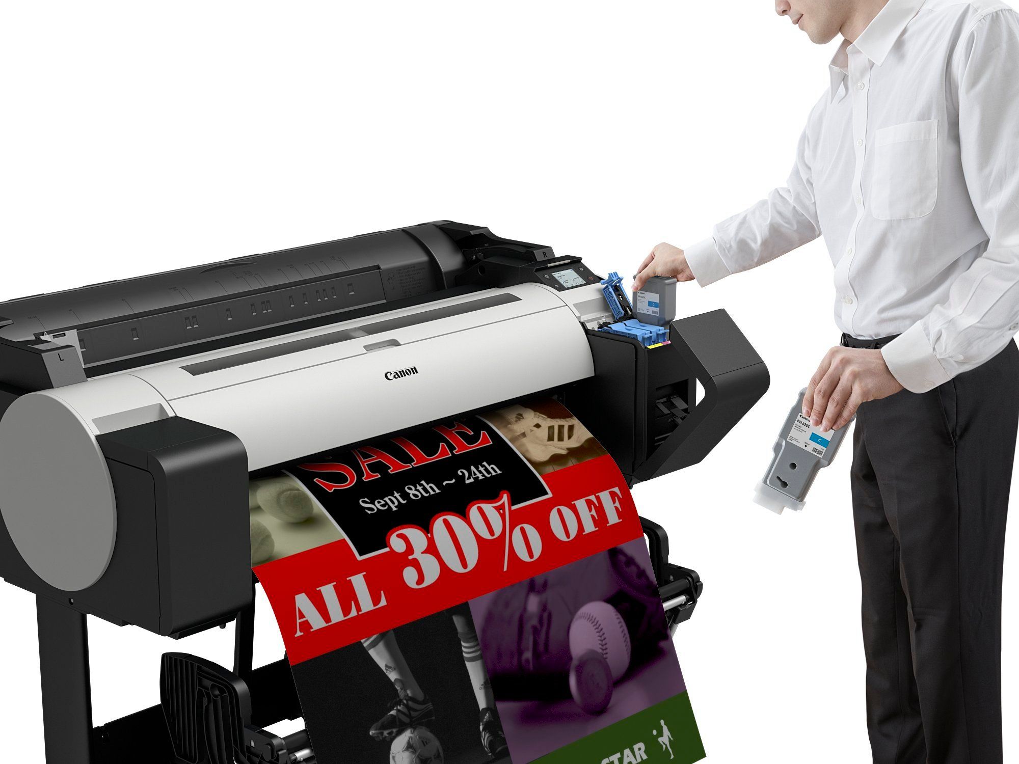 Efficient and high-quality results are possible with the inks accompanying Canon’s TM-200 and TM-300 printers